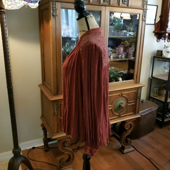 Free People Canyon Rose high-lo blouse size Medium - Picture 2 of 9